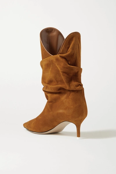 Shop Attico Tate Suede Ankle Boots In Tan
