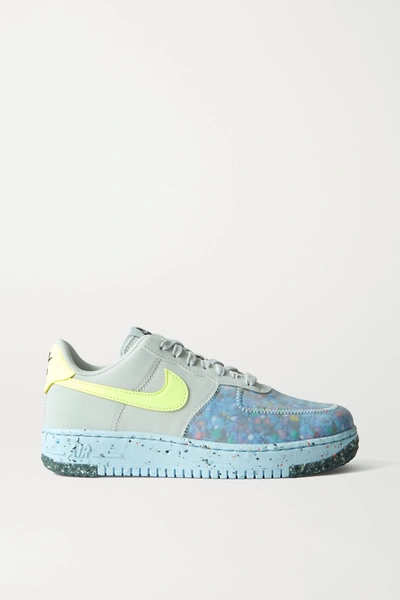 Shop Nike Air Force 1 Crater Faux Leather And Mesh Sneakers In Gray