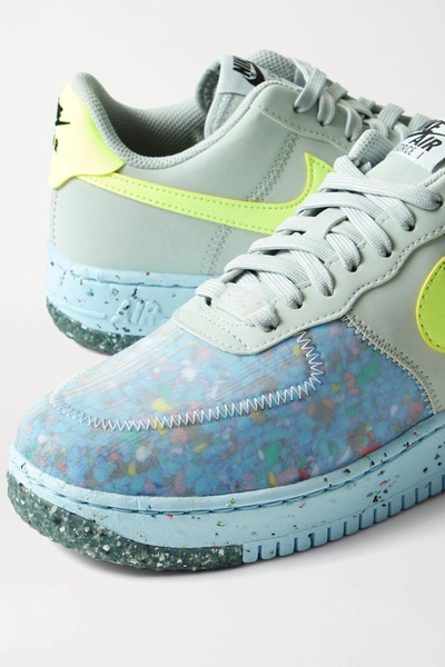 Shop Nike Air Force 1 Crater Faux Leather And Mesh Sneakers In Gray