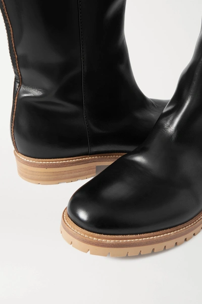 Shop Gabriela Hearst Howard Leather Knee Boots In Black