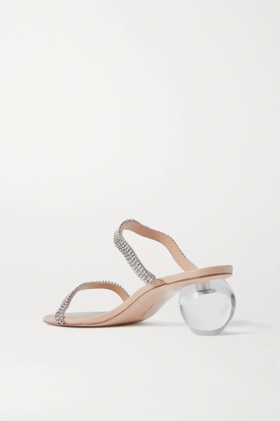 Shop Cult Gaia Audrey Crystal-embellished Leather Mules In Clear