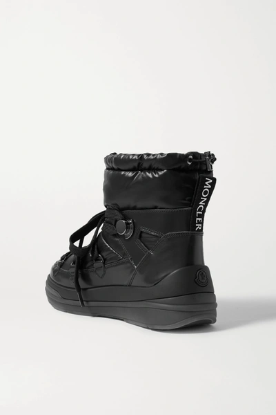 Shop Moncler Insolux Leather And Padded Shell Ankle Boots In Black