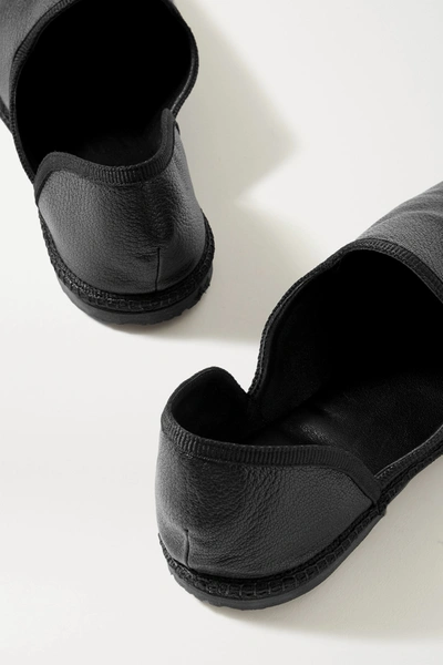 Shop The Row Friulane Textured-leather Slippers In Black