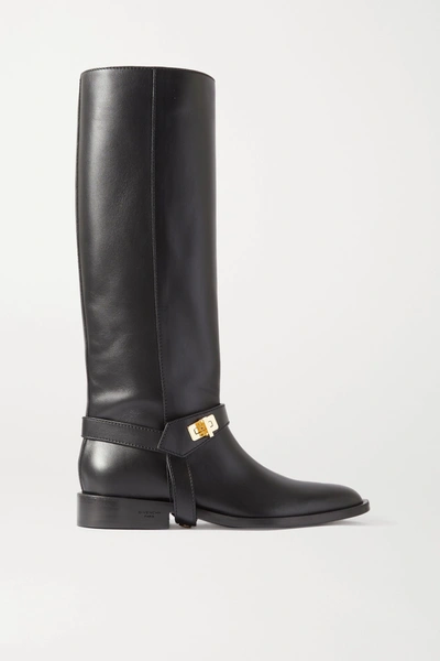 Shop Givenchy Eden Leather Boots In Black