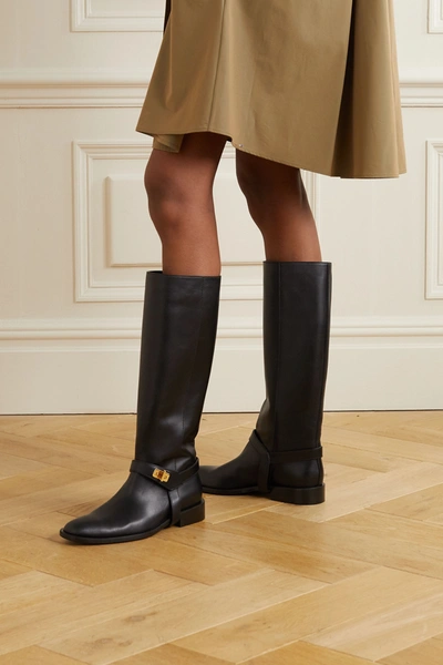 Shop Givenchy Eden Leather Boots In Black