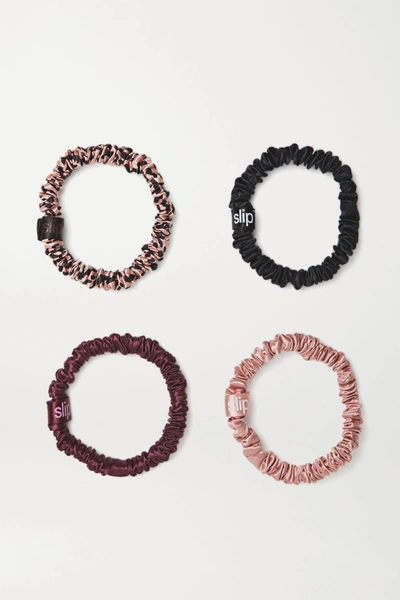 Shop Slip Set Of Four Small Silk Hair Ties In Neutrals