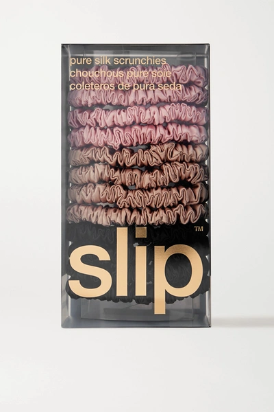 Shop Slip Set Of 12 Small Silk Hair Ties In Neutral