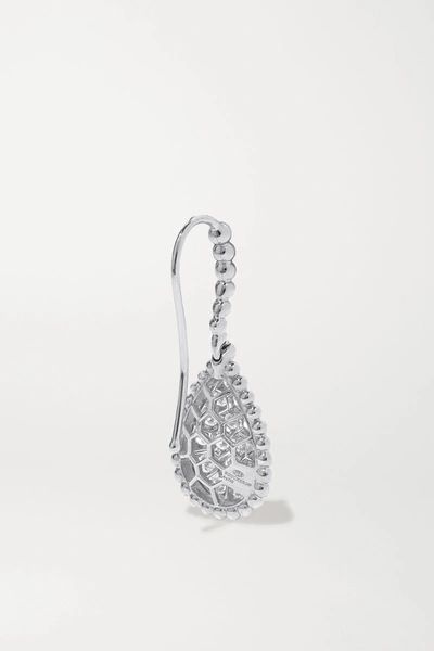 Shop Boucheron Sleepers Serpent Bohème 18-karat White Gold Diamond Earrings