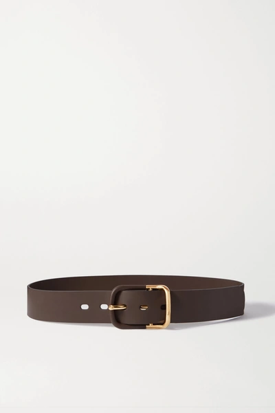 Shop Chloé Drew Leather Belt In Brown