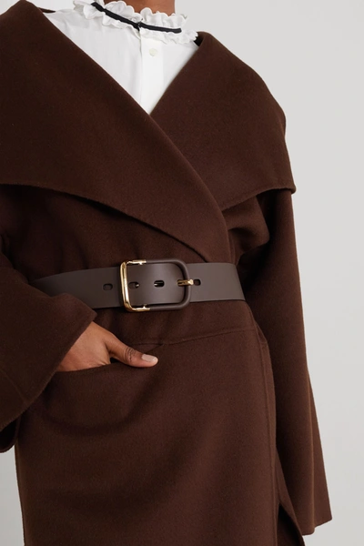 Shop Chloé Drew Leather Belt In Brown