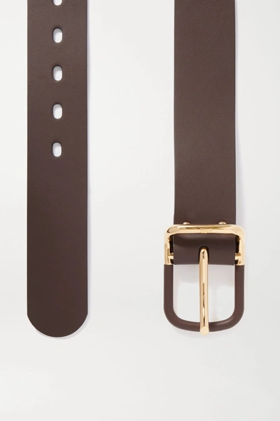 Shop Chloé Drew Leather Belt In Brown