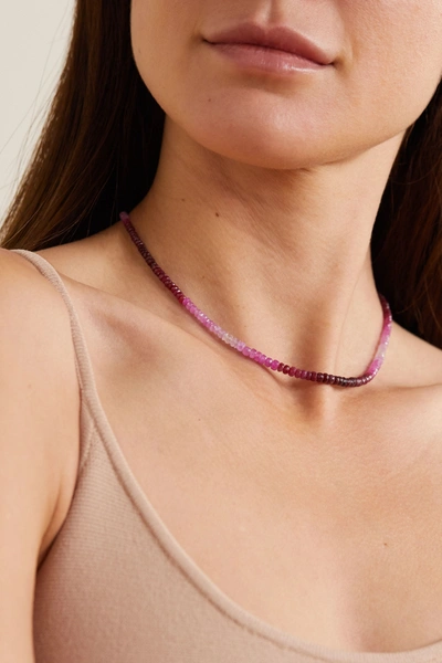 Jia Jia Arizona Gold Ruby Necklace In Pink