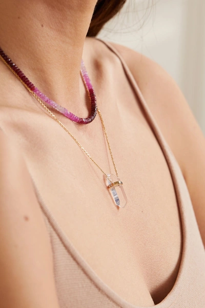 Jia Jia Arizona Gold Ruby Necklace In Pink