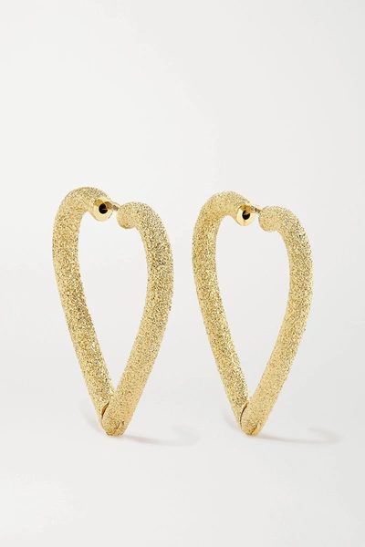 Shop Carolina Bucci Cuore 18-karat Gold Hoop Earrings