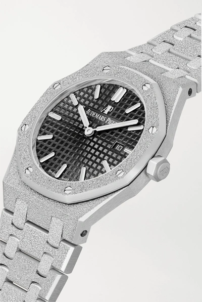 Shop Audemars Piguet Royal Oak 33mm 18-karat Frosted White Gold Watch