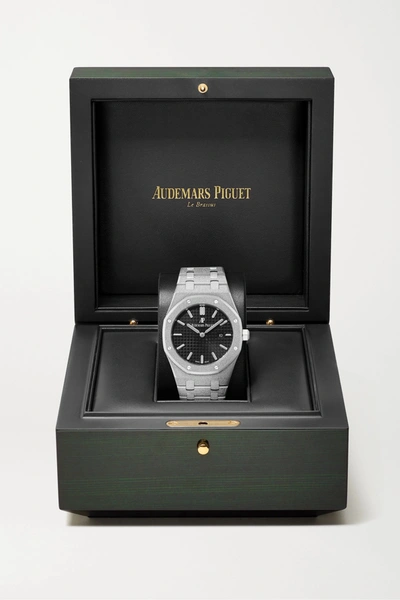 Shop Audemars Piguet Royal Oak 33mm 18-karat Frosted White Gold Watch