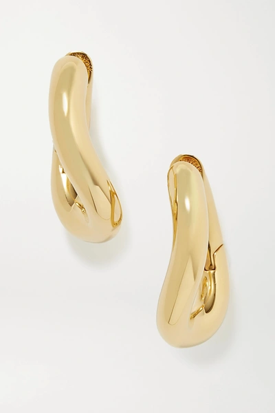 Shop Balenciaga Loop Xs Gold-tone Hoop Earrings