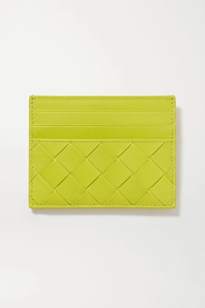 Shop Bottega Veneta Intrecciato Leather Cardholder In Green