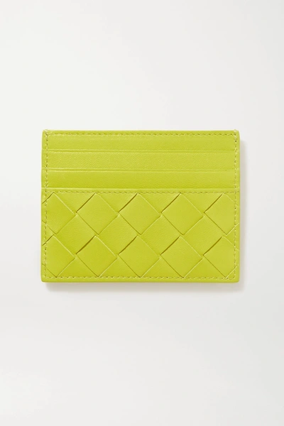 Shop Bottega Veneta Intrecciato Leather Cardholder In Green