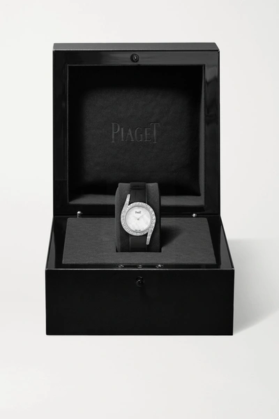 Shop Piaget Limelight Gala 32mm 18-karat White Gold, Alligator, Mother-of-pearl And Diamond Watch