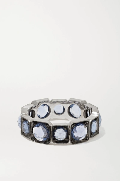 Shop Sylva & Cie 18-karat White Gold Sapphire Ring