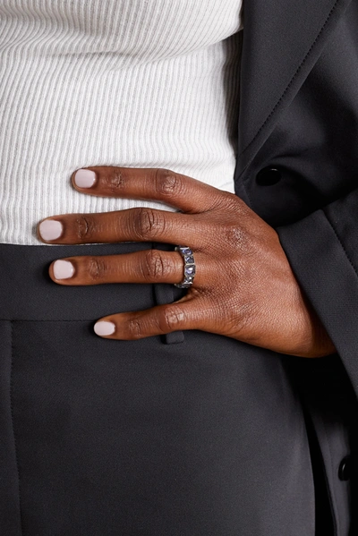 Shop Sylva & Cie 18-karat White Gold Sapphire Ring