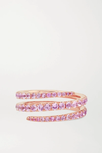 Shop Anita Ko Coil 18-karat Rose Gold Sapphire Ring