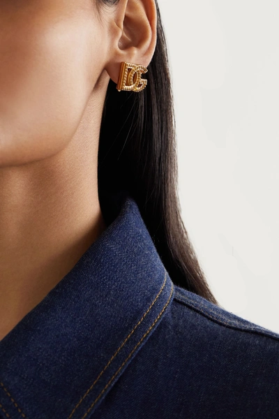 Shop Dolce & Gabbana Gold-tone Clip Earrings