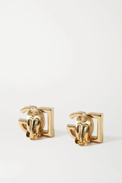 Shop Dolce & Gabbana Gold-tone Clip Earrings