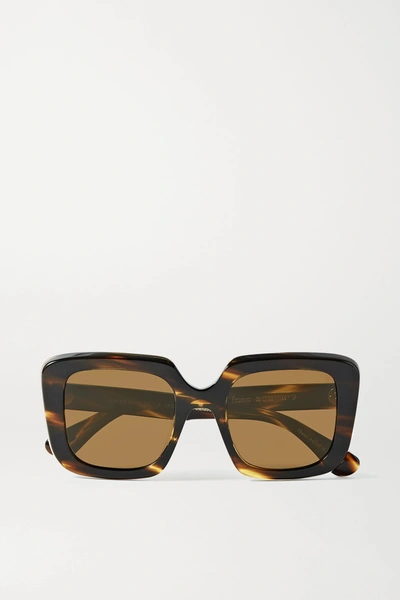 Shop Oliver Peoples Franca Oversized Square-frame Tortoiseshell Acetate Sunglasses
