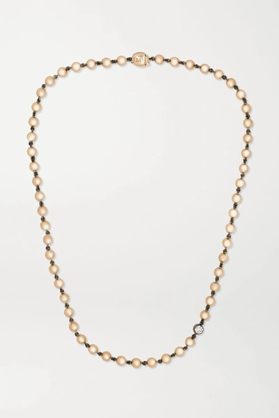 Shop Jessica Mccormack Ball N Chain 18-karat Rose Gold Diamond Necklace