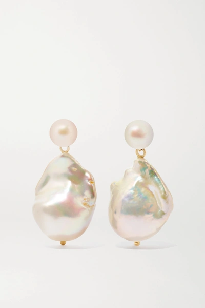 Shop Mateo Duality 14-karat Gold Pearl Earrings