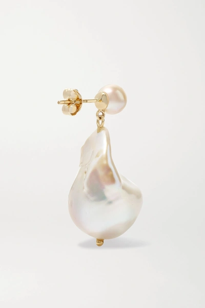 Shop Mateo Duality 14-karat Gold Pearl Earrings