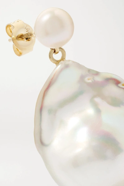 Mateo 14kt Yellow Gold Duality Pearl Drop Earrings In Gold