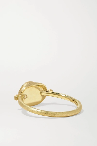 Shop Brooke Gregson Ellipse Halo 18-karat Gold, Diamond And Sapphire Ring