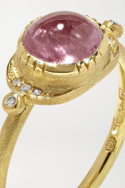 Shop Brooke Gregson Ellipse Halo 18-karat Gold, Diamond And Sapphire Ring