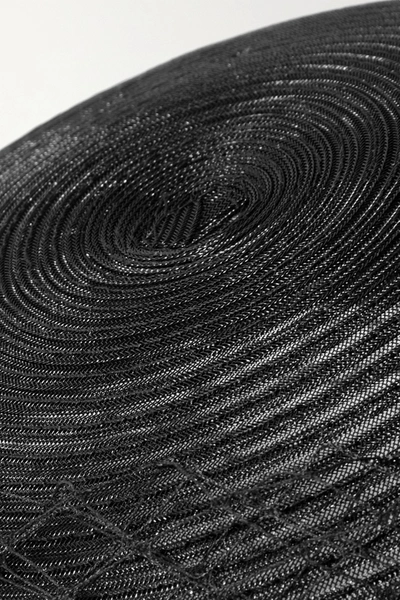 Shop Gigi Burris + Net Sustain Pippa Silk Tulle-trimmed Woven Hat In Black