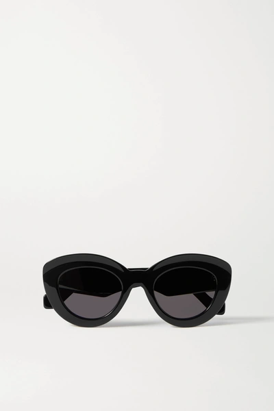 Shop Loewe Cat-eye Acetate Sunglasses In Black