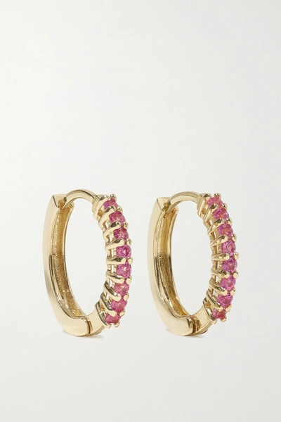 Shop Mateo 14-karat Gold Sapphire Hoop Earrings