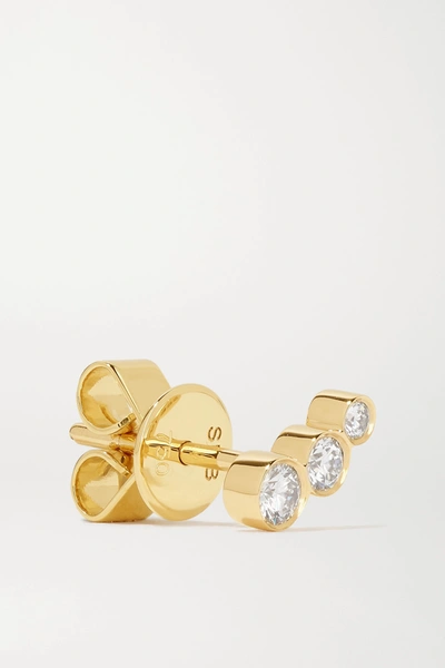 Shop Sophie Bille Brahe Croissant Trois 18-karat Gold Diamond Earring