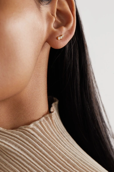 Shop Sophie Bille Brahe Croissant Trois 18-karat Gold Diamond Earring