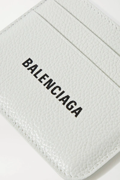 Shop Balenciaga Cash Printed Textured-leather Cardholder In White