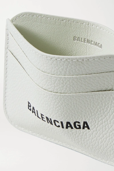 Shop Balenciaga Cash Printed Textured-leather Cardholder In White