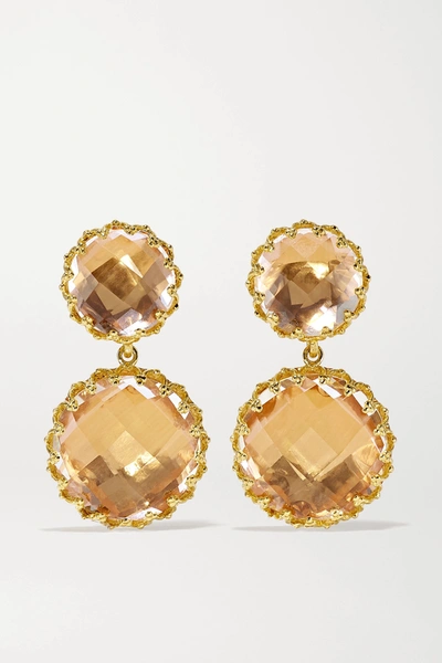 Shop Larkspur & Hawk Olivia 18-karat Gold-dipped Quartz Earrings