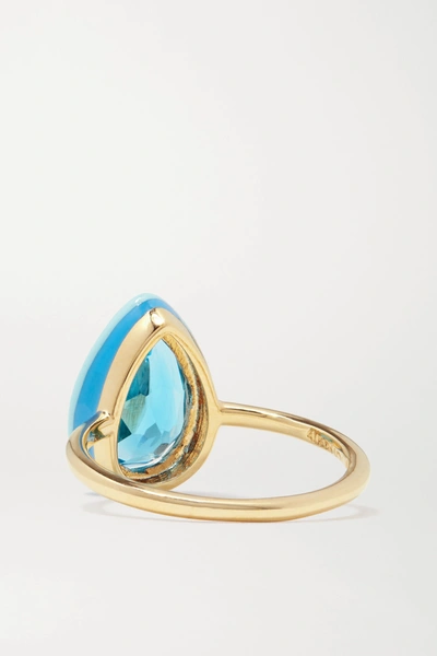 Shop Alison Lou 14-karat Gold, Topaz And Enamel Ring