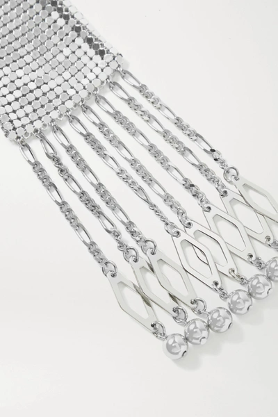 Shop Paco Rabanne Pixel Chainmail Scarf In Silver