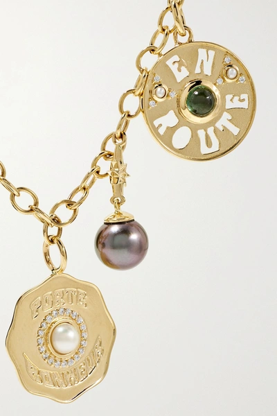 Shop Marlo Laz Coin 14-karat Gold Multi-stone Necklace