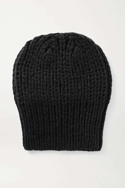 Shop The Row Ayfer Ribbed Cashmere Beanie In Black