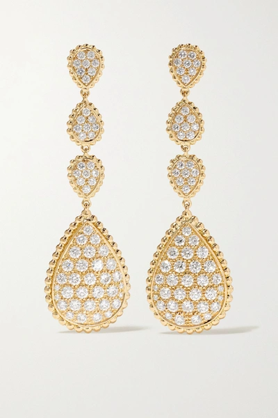 Shop Boucheron Serpent Bohème 18-karat Gold Diamond Earrings