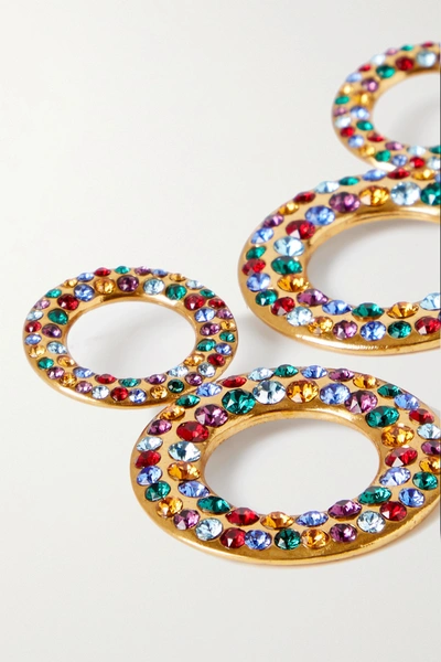 Shop Rebecca De Ravenel Tosca Gold-plated Crystal Earrings